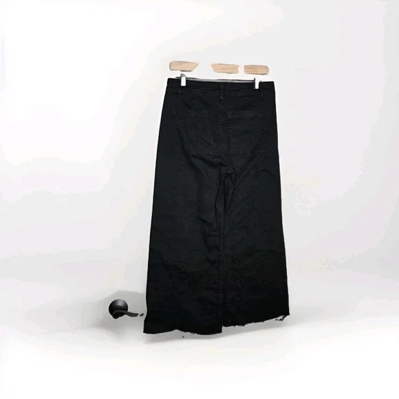 Antonio Melani Alexandra Twill High Rise Wide Leg Raw Hem Cropped Chino Pant 8 - Picture 3 of 11